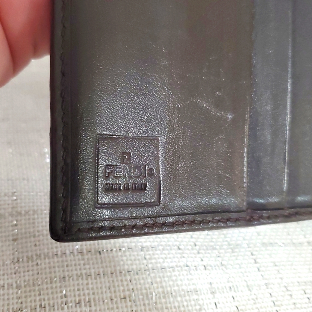 Fendi Zucca Compact Wallet Tobacco Unisex - Picture 9 of 16